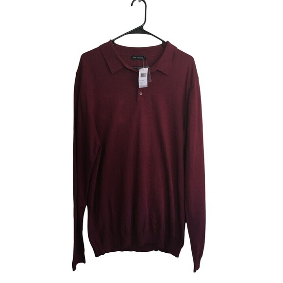 Paul Fredrick Light Sweater Women's Size XL Tall Burgundy Silk Blend - Picture 1 of 6
